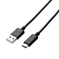 エレコム USBケーブル Type C (USB A to USB C) 0.5m USB2.0認証品 3A出力 最大480Mbps ブラック
