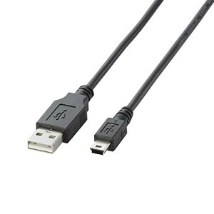 �G���R�� USB�P�[�u�� �yminiB�z USB2.0 (USB A �I�X to miniB �I�X) �m�[�}�� 1m �u���b�N U2C-M10B