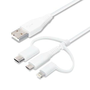 PG-LCMC05M04WH(�z���C�g) 3in1 USB�P-�u��(Lightning&Type-C