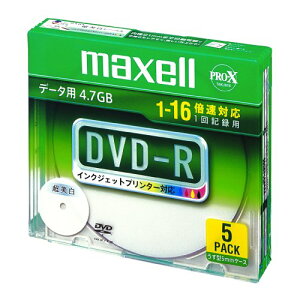 �}�N�Z��(maxell) �f�[�^�p DVD-R 4.7GB 16�{���Ή� �C���N�W�F�b�g�v�����^�Ή��z���C�g(���C�h���) 5�� 5mm�P�[�X��