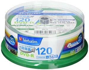 Verbatim �o�[�x�C�^�� 1��^��p DVD-R CPRM 120�� 25�� �z���C�g�v�����^�u�� �Ж�1�w 1-16�{�� VHR12JP