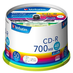 �o�[�x�C�^���W���p��(Verbatim Japan) 1��L�^�p CD-R 700MB 50�� �V���o�[�f�B�X�N 48�{�� SR80FC50V1