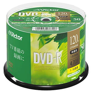 �r�N�^�[ Victor 1��^��p DVD-R CPRM 120�� 50�� �z���C�g�v�����^�u�� �Ж�1�w 1-16�{�� VHR12JP50SJ