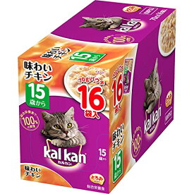 カルカン パウチ 高齢猫用 15歳から 味わいチキン 70g×16袋 (まとめ買い) [キャットフード]
