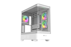Thermaltake View 290 Snow ARGB�t�@������ �s���[���X �~�h���^���[ PC�P�[�X �z���C�g CA-11G-00M6W