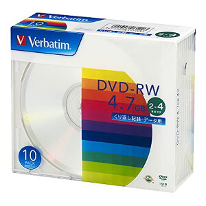Verbatim �o�[�x�C�^�� �f�[�^�p DVD-RW����Ԃ��L�^ 4.7GB 10�� �V���o�[�f�B�X�N 2-4�{�� DHW47Y10V1