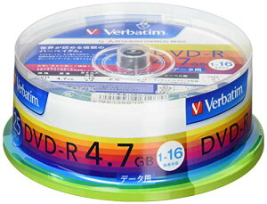 Verbatim �o�[�x�C�^�� 1��L�^�p DVD-R 4.7GB 25�� �z���C�g�v�����^�u�� 1-16�{�� �Ж�1�w DHR47JP25V1
