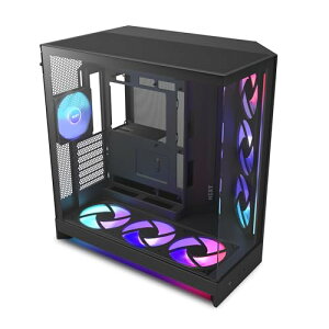 NZXT H9 Flow RGB+ (2025) �f���A���`�����o�[ RGB�t�@�����R���g���[���n�u���� �~�h���^���[�^PC�P�[�X �u���b�N C