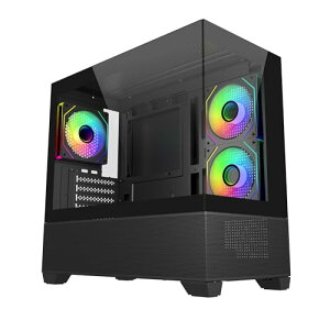 Cooler Master Elite 490 270°�I�[���K���X�r���[ ��p���\���t���Ɉ����o���R���p�N�gMicroATX�P�[�X �u���b�N��