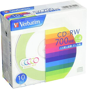 �o�[�x�C�^���W���p��(Verbatim Japan) ����Ԃ��L�^�p CD-RW 700MB 10�� �c�[�g���J���[�f�B�X�N 1-4�{�� SW8
