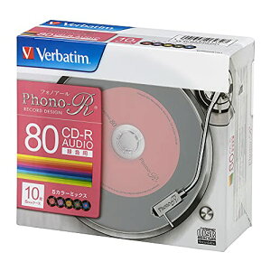 Verbatim �o�[�x�C�^�� ���y�p CD-R 80�� 10�� ���R�[�h��5�F�J���[���[�x�� Phono-R 1-24�{�� MUR80PHS1