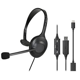 オーディオテクニカ ヘッドセット USB 有線 片耳 ノイズキャンセリング マイク付き ヘッドホン 軽量 ソフトイヤーパッド 手元コントローラー