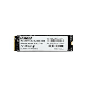 �A�h�e�b�N M.2 256GB 3D TLC NVMe PCIe Gen3x4(2280) 3�N AD-SSDM2PG3-256G
