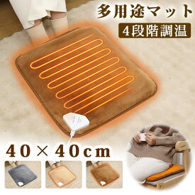 ＼マラソン限定★最大10%OFF／電気足温器 ミニ 40×40cm フットウォーマー 小型 足元ヒーター ホットカーペット ホットマット 足元あったか 暖房器具 フットヒーター 足入れ 4段階温度調節 タイマー 洗える 足冷え対策 電気ホットマット 電気座布 寒さ対策 省エネ