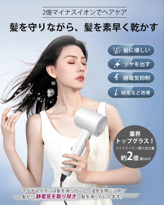 楽天市場】【15秒速乾＆超大風量】ドライヤー ヘアドライヤー 大風量 