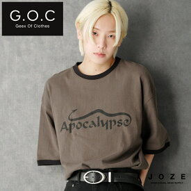 オーバーサイズ リンガー Tシャツ 半袖 半袖Tシャツ メンズ 夏◆GOC(ジーオーシー)オーバーサイズ グラフィティー リンガーTシャツ◆ビッグT ビッグTシャツ ビッグシルエット オーバーサイズ 10代 20代 綿100% コットン 夏服 韓国服 韓国 ファッション ヴィジュアル系