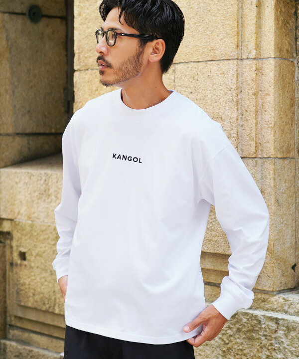 [カンゴール] クルーネックロンT｜メンズ Tシャツ オリジナル ブランド ロゴ レディース ユニセックス 長袖 秋服 春服 ワンポ KANGOL（カンゴール）の「∴WEGO/【WEB限定】KANGOL 別注ビッグシルエット刺繍ロンT（Tシャツ/カットソー）」 - WEAR
