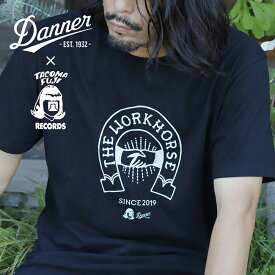 DANNER×TACOMA FUJI RECORDS ダナー×タコマフジレコード THE WORK HOURSE T-SHIRTS ザワークホースティーシャツ Black/Mint 【 コラボ ジェリー鵜飼 トップス 半袖 綿 コットン キャンプ アウトドア 】【メール便・代引不可】