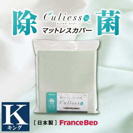 フランスベッド 【正規品】 マットレスカバー LTマットレスカバー シーツ キング K キュリエスAg 除菌 銀イオン アグリーザ 快適 心地よい francebed FRANCEBED 日本製 洗濯可 ウォッシャブル 衛生 culiess ふじやま織 グリーン グレー