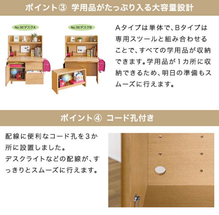 楽天市場】開梱設置 浜本工芸 学習デスク 机 幅 90cm デスク 