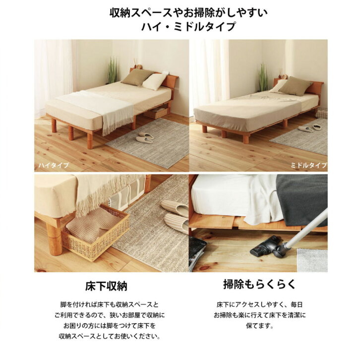 楽天市場】【マラソン期間中最大P5倍】すのこベッド フレームのみ 