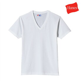 【クーポンで最大1000円OFF！5/1 10:59まで】 ヘインズ Hanes Tシャツ ジャパンフィット Vネック メンズ 半袖 2枚組 ブルーパック ホワイト H5215