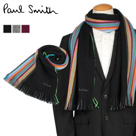 ポールスミス Paul Smith マフラー メンズ ストライプ MULTI STRIPE MUFFLER ブラック グレー パープル 黒 M1A-811E-AS10