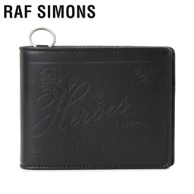 ラフシモンズ RAF SIMONS 財布 二つ折り メンズ WALLET WITH RING ブラック 黒 192-946