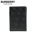 バーバリー BURBERRY パスポートケース パスポートホルダー メンズ MONOGRAMMED LEATHER PASSPORT CASE ブラック 黒 8…