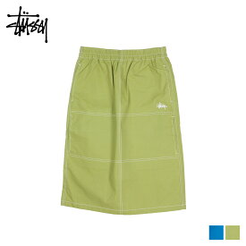 【クーポンで最大1000円OFF！5/1 10:59まで】 ステューシー STUSSY スカート ひざ丈 レディース ゴム MINIMAL CARGO SKIRT ブルー グリーン 211190