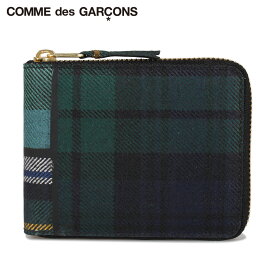 【クーポンで最大1000円OFF！5/1 10:59まで】 コムデギャルソン COMME des GARCONS 財布 二つ折り メンズ レディース ラウンドファスナー TARTAN PATCHWORK WALLET グリーン SA7100TP