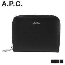 A.P.C. アーペーセー 財布 二つ折り メンズ レディース ラウンドファスナー WALLET ブラック ブラウン ネイビー 黒 PXAWV-H63087