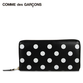 【クーポンで最大1000円OFF！5/1 10:59まで】 コムデギャルソン COMME des GARCONS 長財布 メンズ レディース ラウンドファスナー POLKA DOTS PRINTED ブラック 黒 SA0110PD