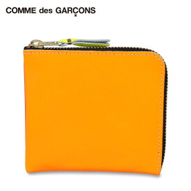 コムデギャルソン COMME des GARCONS 小銭入れ コインケース メンズ レディース L字ファスナー 本革 スーパー フロー SUPER FLUO ライトオレンジ ピンク SA3100SF