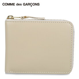 コムデギャルソン COMME des GARCONS 二つ折り財布 メンズ レディース ラウンドファスナー ARECALF ホワイト 白 SA7100