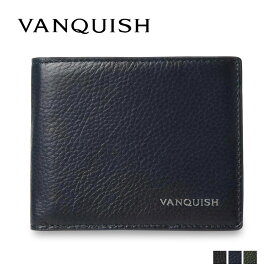 ヴァンキッシュ VANQUISH 二つ折り財布 メンズ 本革 WALLET ブラック ネイビー ダーク グリーン 黒 43520