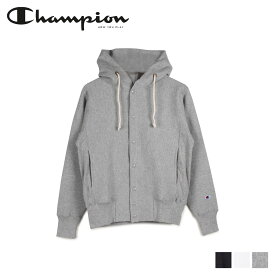 【クーポンで最大1000円OFF！5/1 10:59まで】 チャンピオン Champion パーカー スウェット プルオーバー メンズ REVERS WEAVE SNAP HOODED SWEATSHIRT ブラック ホワイト グレー 黒 白 C5-E103