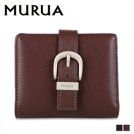 MURUA ムルーア 財布 二つ折り レディース BUCKLE ブラック ブラウン 黒 MR-W1033