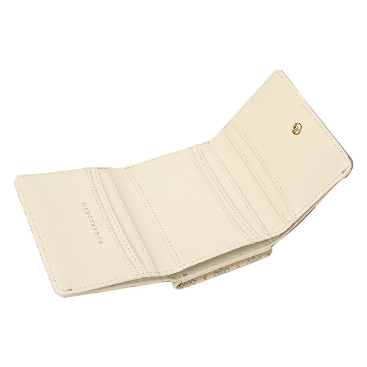 76 以上節約 マーキュリーデュオ Mercuryduo 財布 三つ折り レディース がま口 Monogram Mini Wallet ブラック ベージュ 黒 Mer w Icdm Edu Pe