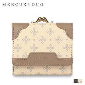 【クーポンで最大1000円OFF！3/29 10:59まで】 マーキュリーデュオ MERCURYDUO 財布 三つ折り レディース がま口 MONOGRAM MINI WALLET ブラック ベージュ 黒 MER-90070W