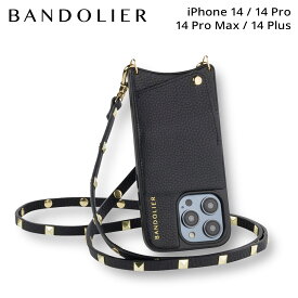 BANDOLIER バンドリヤー iPhone 14 14Pro iPhone 14 Pro Max iPhone 14 Plus スマホケース スマホショルダー 携帯 ショルダー アイフォン メンズ レディース SARAH GOLD ブラック 黒 10SAR