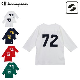 チャンピオン Champion Tシャツ 長袖 ロンT P12 3/4 スリーブ フットボール メンズ SLEEVE FOOTBALL T-SHIRT ホワイト ネイビー レッド 白 C3-R413