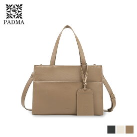 パドマ PADMA トートバッグ ショルダーバッグ レディース ファスナー 斜めがけ カードケース付き 2WAY TOTE BAG ブラック アイボリー ブラウン 黒 PAD-30500B