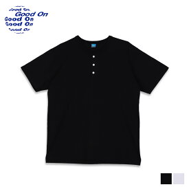 【クーポンで最大1000円OFF！5/1 10:59まで】 Good On グッドオン Tシャツ 半袖 メンズ 無地 ヘンリーネック S/S HENLEY NECK TEE ブラック ホワイト 黒 白 GOST 1102C