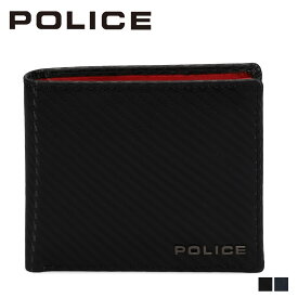 ポリス POLICE ショートウォレット 財布 二つ折り メンズ 本革 SHORT WALLET ブラック 黒 PA-70800
