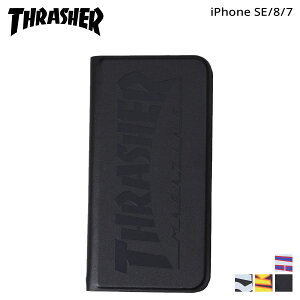 �X���b�V���[ THRASHER iphone SE2 8 7 �X�}�z�P�[�X �����Y ���f�B�[�X �蒠�^ �g�� �A�C�t�H�� HOME TOWN LOGO PU LEATHER BOOK TYPE CASE �u���b�N �l�C�r�[ �� �y���[���ցz ��̓�