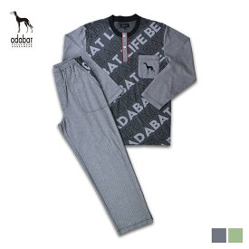 アダバット adabat ルームウェア 部屋着 パジャマ ヘンリーネックニット セットアップ ナイトウェア 長袖 メンズ HENLEY NECK KNIT SETUP ブラック 黒 0212-95