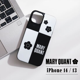 MARY QUANT マリークヮント iPhone 14 13 スマホケース 携帯 アイフォン レディース マリクワ MONOTONE DESIGN HYBRID CLEAR CASE ブラック 黒 IP14-MQ13