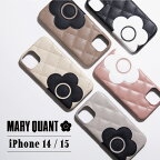 【クーポンで最大1000円OFF】 MARY QUANT マリークヮント iPhone 15 14 ケース スマホケース 携帯 レディース PU QUILT LEATHER SHELL CASE ブラック ホワイト グレー ブラウン ピンク 黒 白