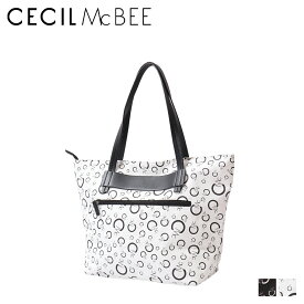 セシルマクビー CECIL McBEE バッグ トートバッグ レディース Lサイズ ファスナー付き モノグラム MONOGRAM SERIES ブラック ホワイト 黒 白 CM121131